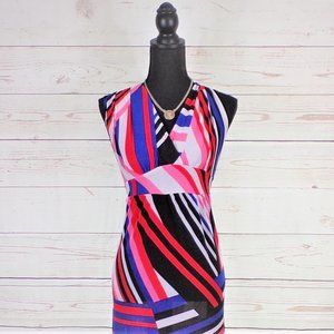 Abstract Shoulder Women's Dress Large